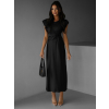 Čierne saténové midi šaty SIMONO