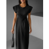 Čierne saténové midi šaty SIMONO