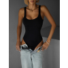 Černé elastické basic jednoduché body VALERI (Veľkosť ONESIZE)