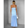 Modré maxi šaty NIKALA bez ramienok