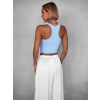 Modrý sportovní crop top ALADIN na zip (Veľkosť ONESIZE)