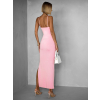 Ružové dlhé tvarujúce šaty BRUCEL na ramienka