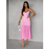 Ružové dlhé rebrované šaty TULULA na ramienka