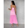 Ružové dlhé rebrované šaty TULULA na ramienka