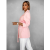 Ružové štýlové zaväzovacie sako ZENARA s opaskom