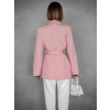 Ružové štýlové zaväzovacie sako ZENARA s opaskom
