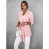 Ružové štýlové zaväzovacie sako ZENARA s opaskom