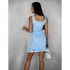 Svetlomodré koktailové mini šaty VERDALEN s volánikmi