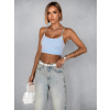 Světle modrý crop basic top ARRAXE (Veľkosť ONESIZE)