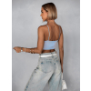 Světle modrý crop basic top ARRAXE (Veľkosť ONESIZE)