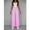 Svetloružové dlhé plisované culotte nohavice SYCHER