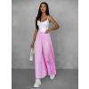 Svetloružové dlhé plisované culotte nohavice SYCHER