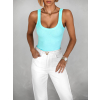Tyrkysové žebrované basic body DARINA (Veľkosť M/L)