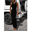 Čierne priliehavé dlhé dlhé šaty AVALIN
