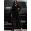 Čierny elegantný dlhý overal LEIRIA