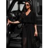 Čierny elegantný dlhý overal LEIRIA
