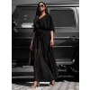 Čierny elegantný dlhý overal LEIRIA