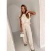 Krémový basic nohavicový štýlový komplet CORINE