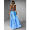Svetlomodré dlhé elegantné šaty DAMIANO