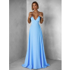 Svetlomodré dlhé elegantné šaty DAMIANO