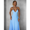 Svetlomodré dlhé elegantné šaty DAMIANO