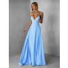 Svetlomodré dlhé elegantné šaty DAMIANO