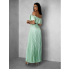 Svetlozelený saténový komplet ZERA so sukňou