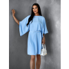 Modré elegantní oversize šaty MILLERY s páskem (Veľkosť ONESIZE)
