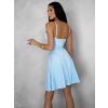 Svetlomodré krátke saténové šaty SHRYKOS