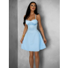 Svetlomodré krátke saténové šaty SHRYKOS