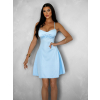 Svetlomodré krátke saténové šaty SHRYKOS
