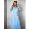 Svetlomodré tylové spoločenské šaty ASHER