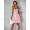 Svetloružové krátke áčkové šaty SHRYKOS