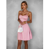 Svetloružové krátke áčkové šaty SHRYKOS
