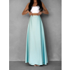 Mentolová saténová dlhá sukňa DENISSE zavinovacia