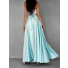 Mentolová saténová dlhá sukňa DENISSE zavinovacia
