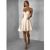 Krémové krátke letné áčkové šaty KALLE