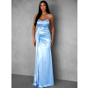 Svetlomodré dlhé šaty ALITAN s korzetom