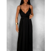 Čierne elegantné dlhé šaty SAURANA s rázporkom