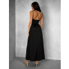 Čierne elegantné dlhé šaty SAURANA s rázporkom