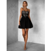 Čierne krátke šaty NAMSOSE s áčkovou sukňou
