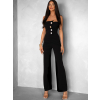 Čierny elegantný overal BREKER s gombíkmi