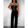 Čierny elegantný overal BREKER s gombíkmi