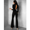 Čierny elegantný spoločenský overal LIBORA s prestrihmi