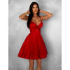 Červené elegantné áčkové letné krátke šaty MADURAI