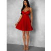 Červené elegantné áčkové letné krátke šaty MADURAI