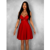 Červené elegantné áčkové letné krátke šaty MADURAI