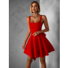 Červené krátke šaty SIDENNE s mašľou