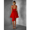 Červené krátke šaty SIDENNE s mašľou