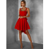 Červené krátke šaty SIDENNE s mašľou